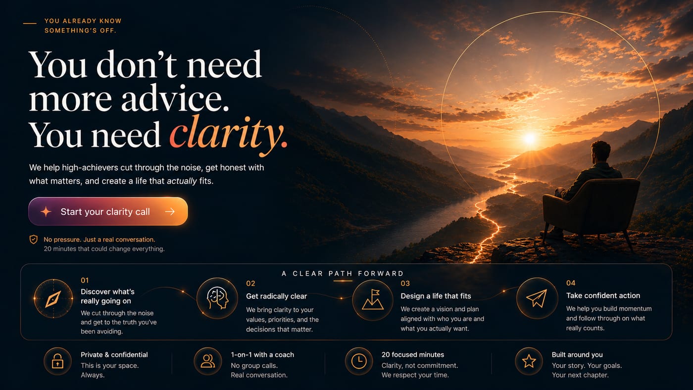 Life coaching example page